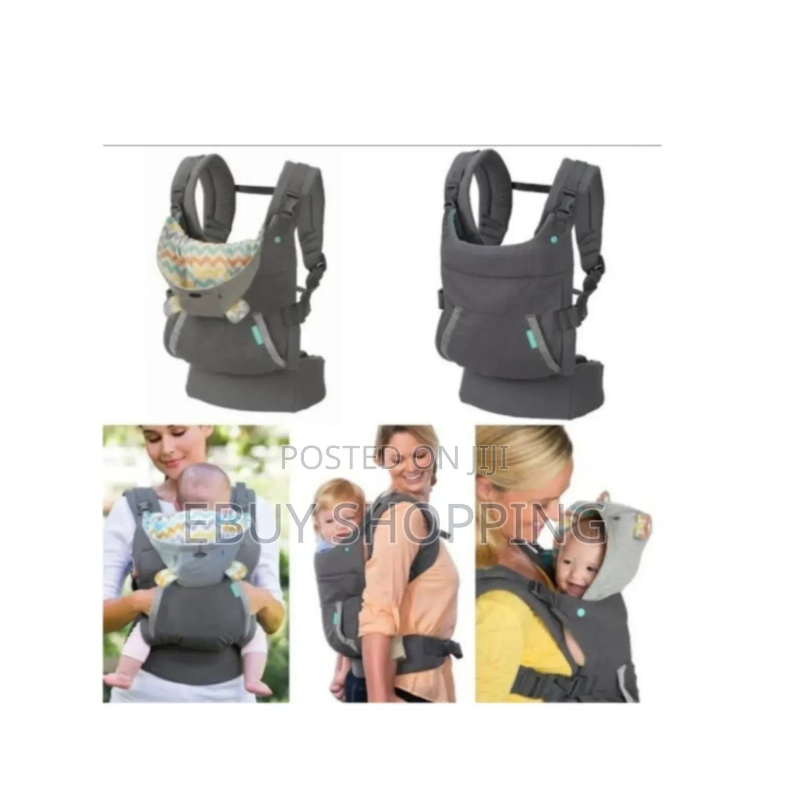 ወደ ኋላም ለማዘል የሚመች Baby Carrier (ባለ ኮፍያ)
