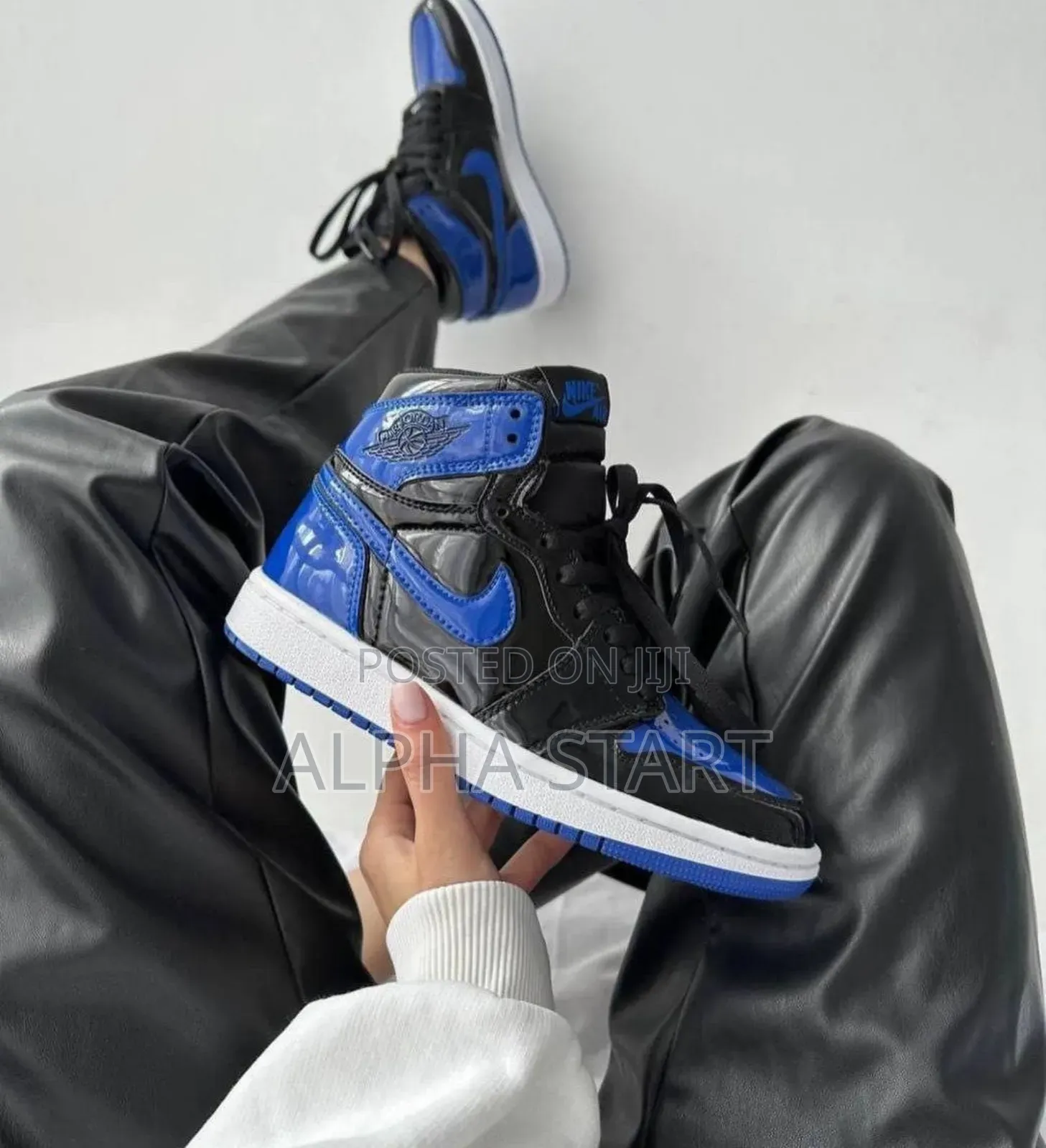 #Nike Air #Jordan 1 #Patent Royal Blue #High Shoes For