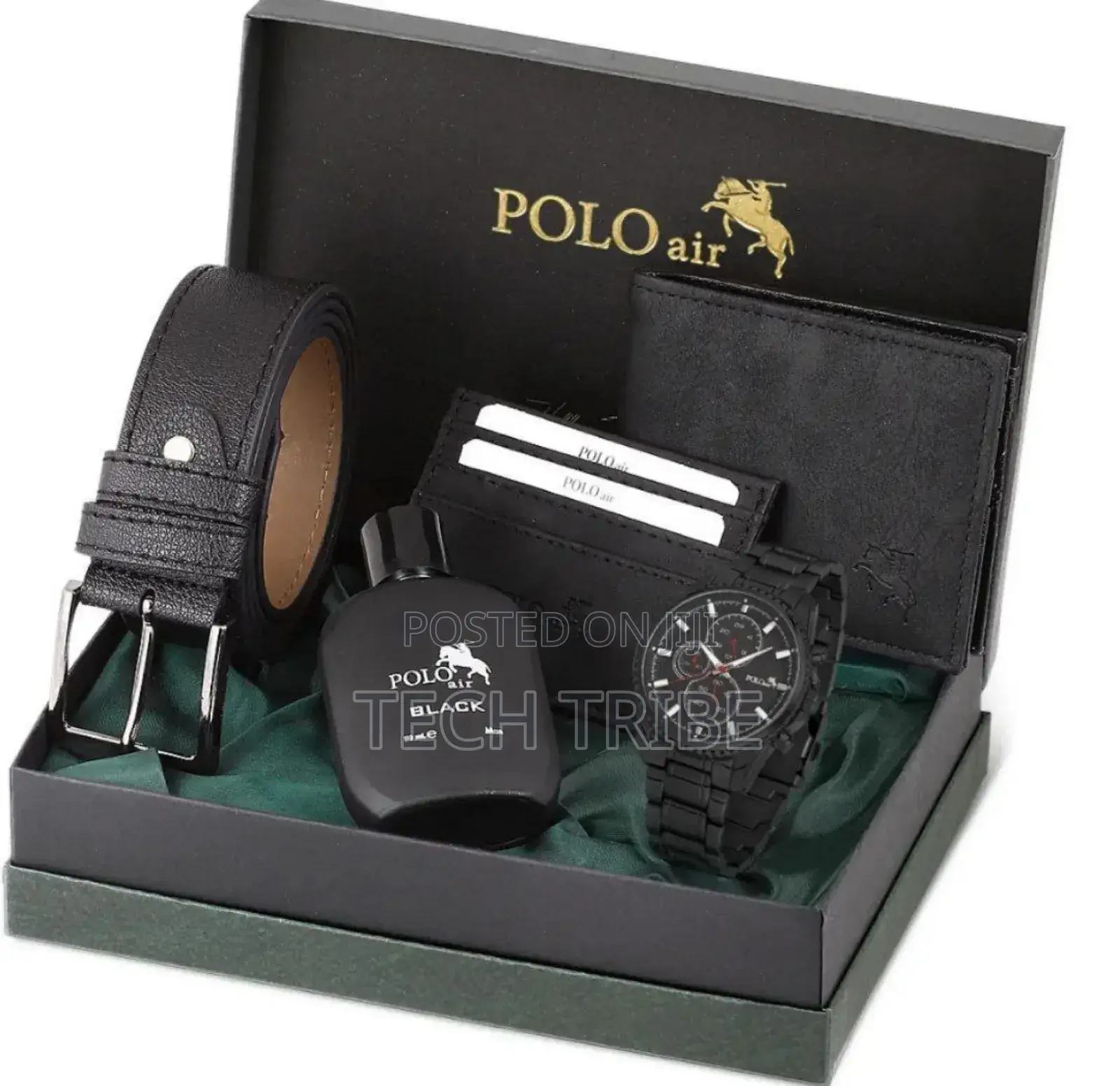 Polo Air Set Watch Perfume Wallet Belt