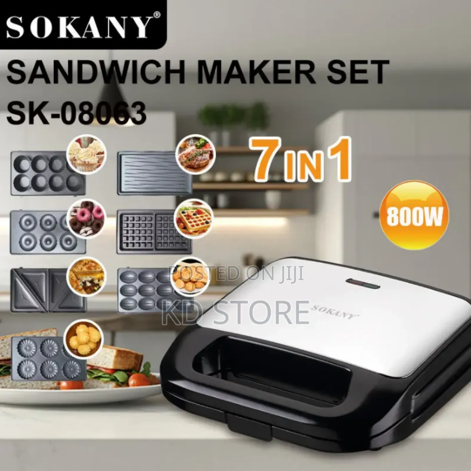  Sokany 7 in 1 Waffle Maker - Sandwich Toaster