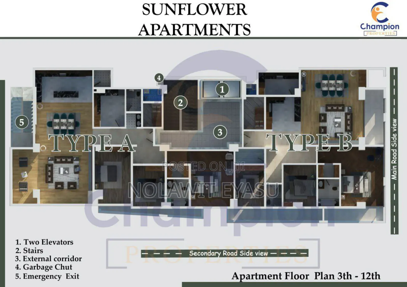Furnished 3bdrm Apartment in Yibe Real Estate, Bole for sale