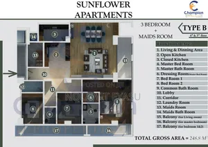 Furnished 3bdrm Apartment in Yibe Real Estate, Bole for sale