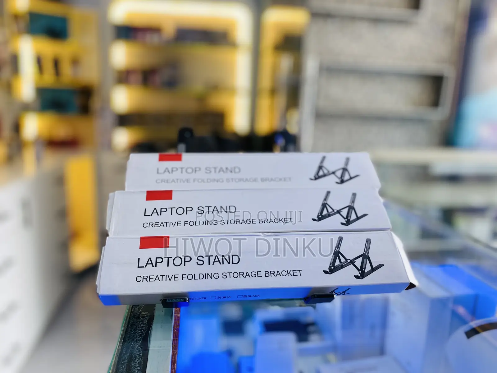 Adjustable Portable Laptop Stand Extra Phone Stand