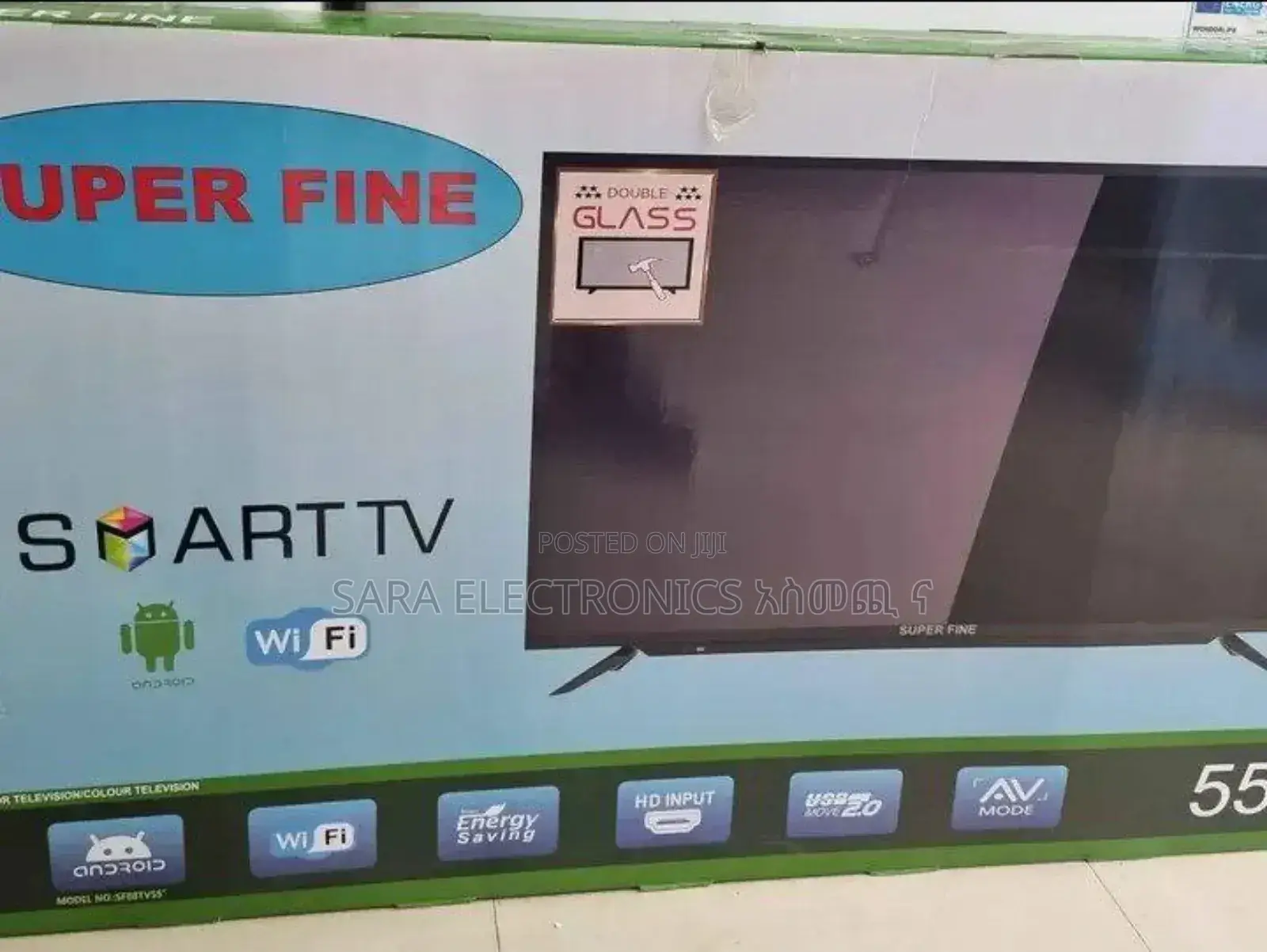 SUPER FINE 55" Smart Android TV – UHD, Double Glass