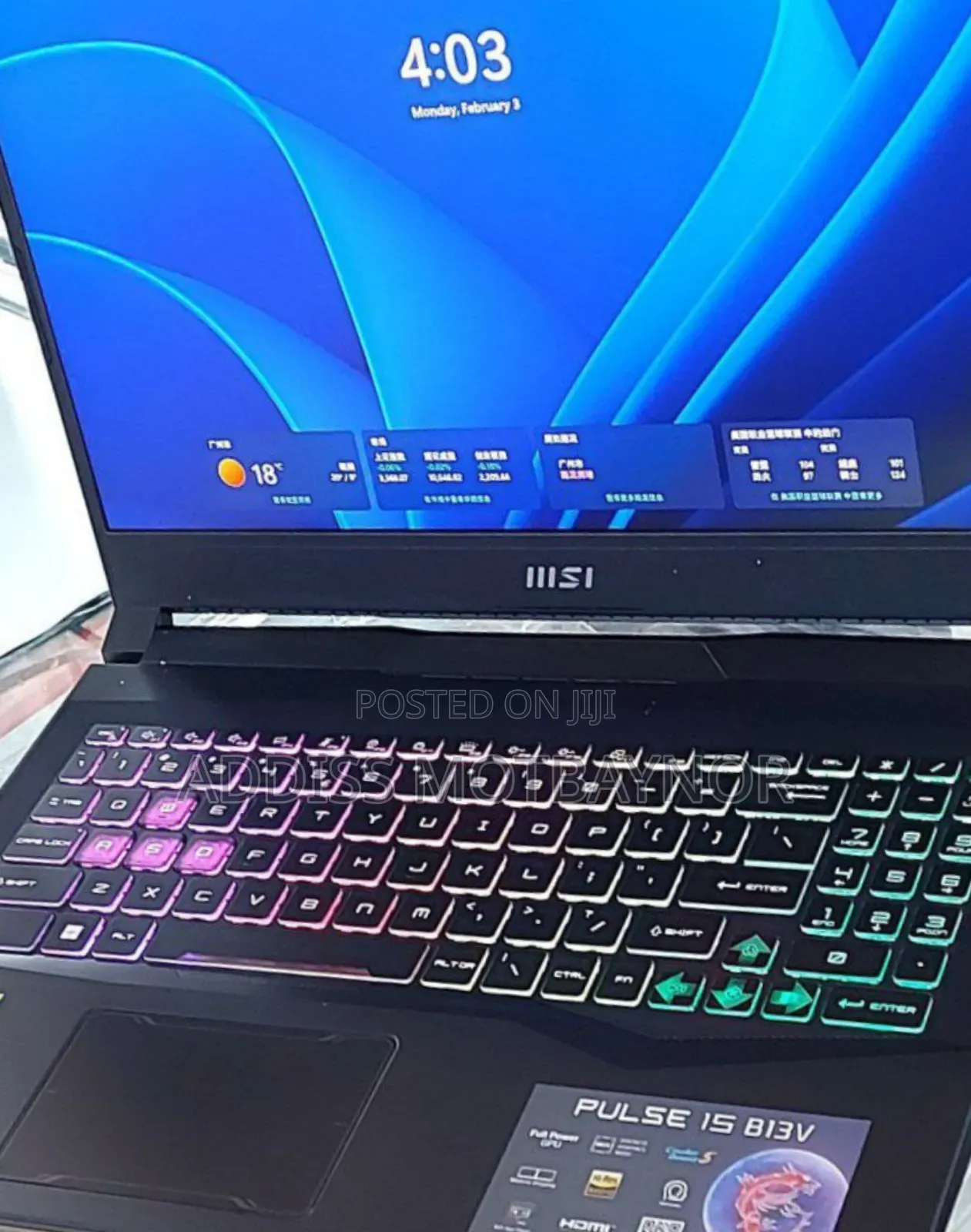 New Laptop MSI GF63 16GB Intel Core I7 SSD 1T