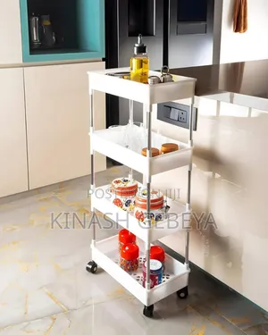 4 Tier Portable Storage Rack(ባለ 4 ጎማ)