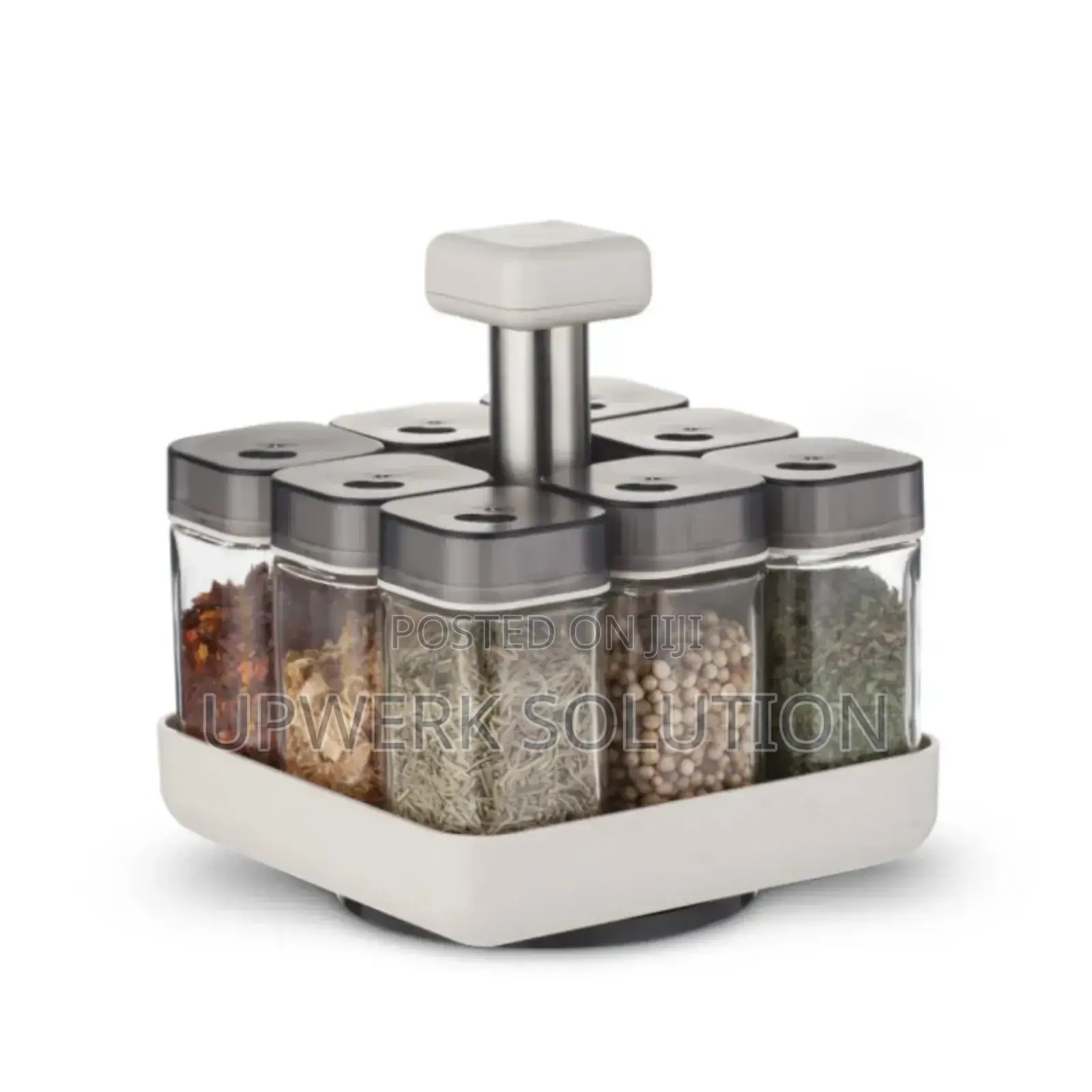  8pcs Rotating Spice Rack የጥራጥሬ ማስቀመጫ