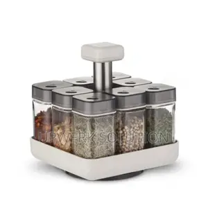  8pcs Rotating Spice Rack የጥራጥሬ ማስቀመጫ