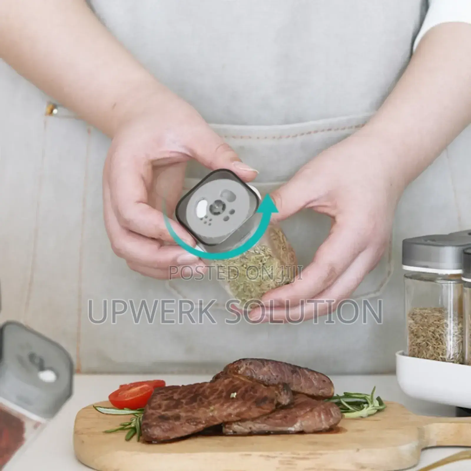  8pcs Rotating Spice Rack የጥራጥሬ ማስቀመጫ