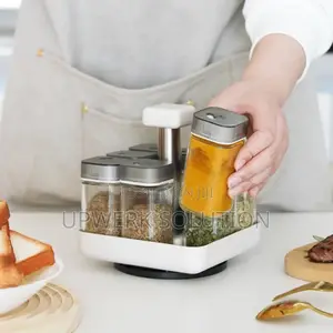  8pcs Rotating Spice Rack የጥራጥሬ ማስቀመጫ