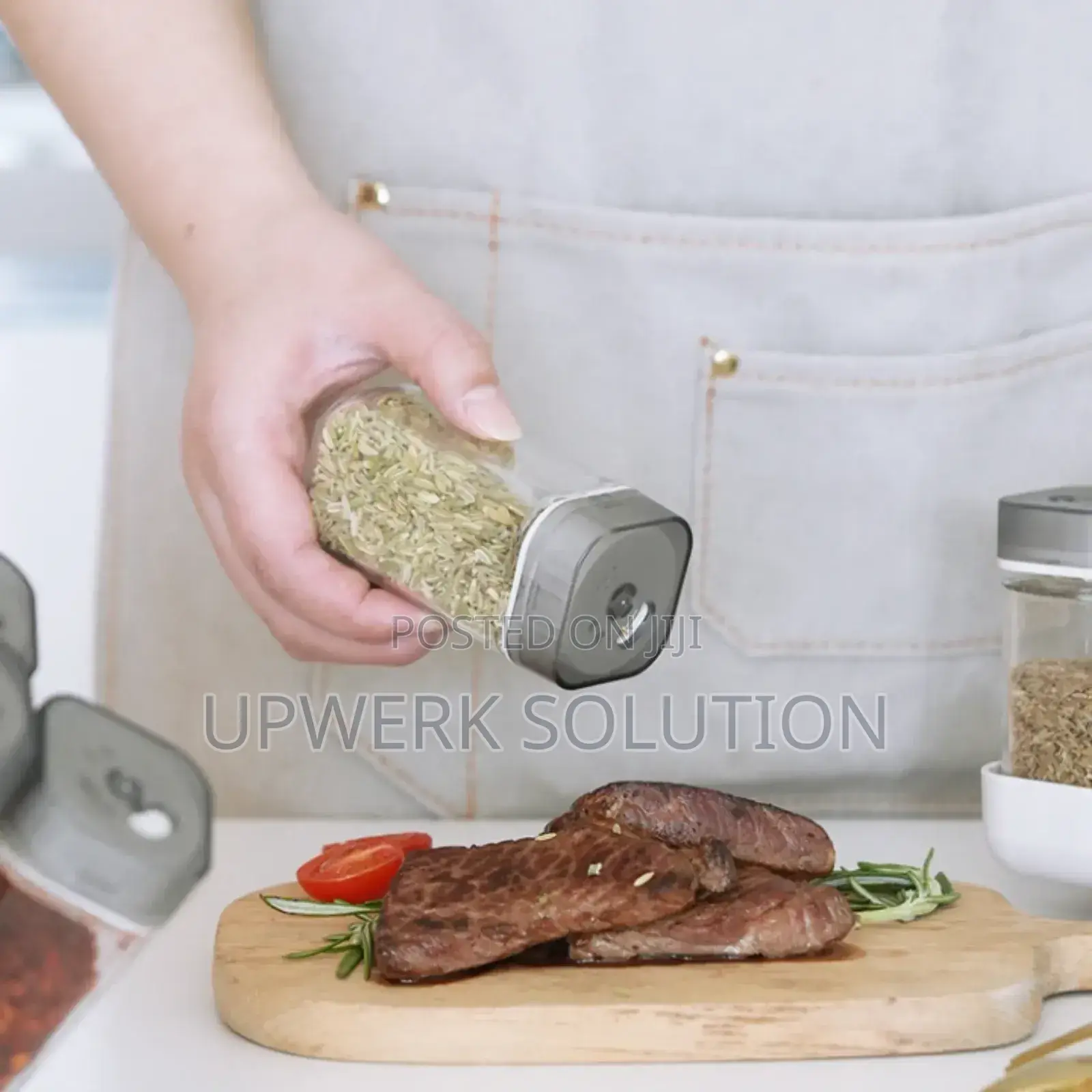  8pcs Rotating Spice Rack የጥራጥሬ ማስቀመጫ