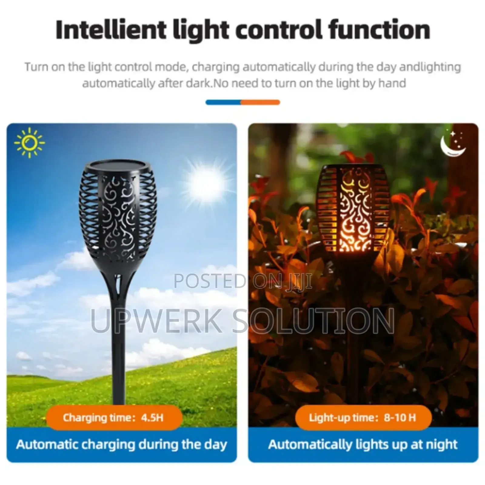 Solar Powered Flame Led Light