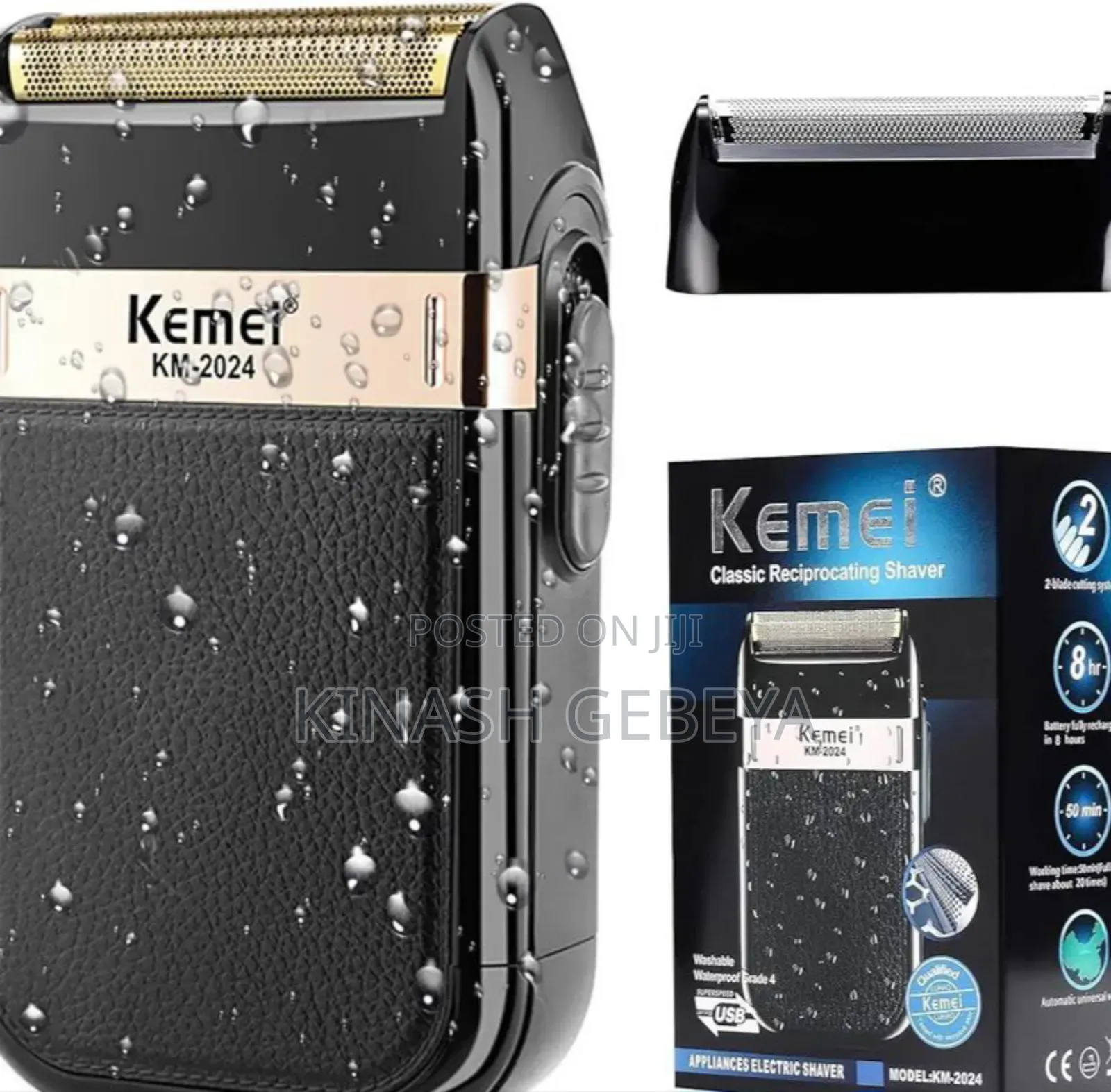 Kemei Waterproof Mens Electric Shaver