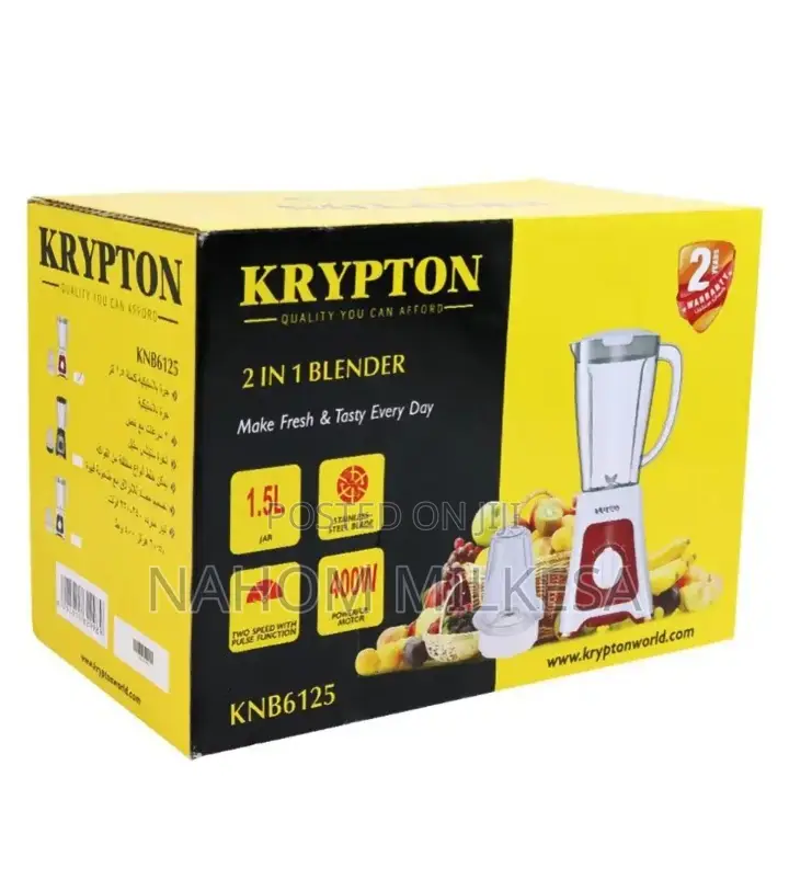 Krypton 2-in-1 Blender: 400W Power for Fresh, Tasty Blend