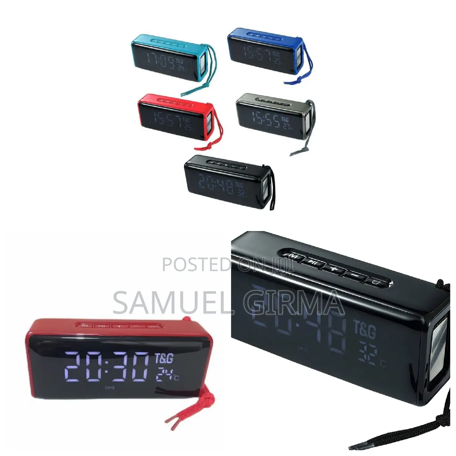Portable Wireless Clock Speaker With Digital Alarm Clock