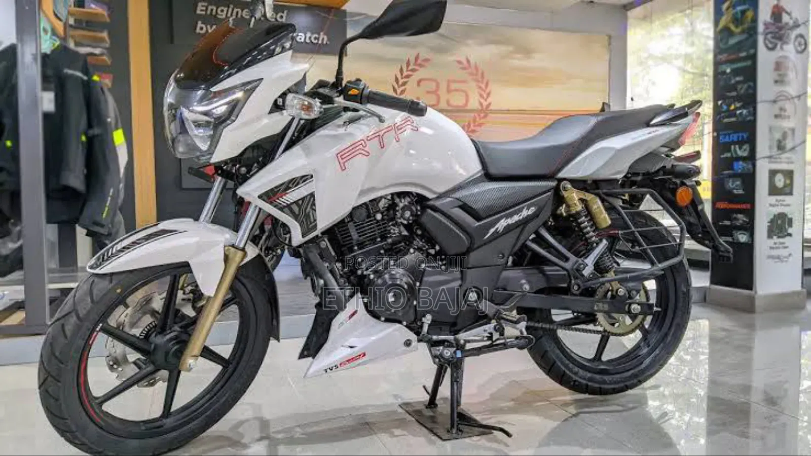 New TVS Apache 180 RTR 2024 White