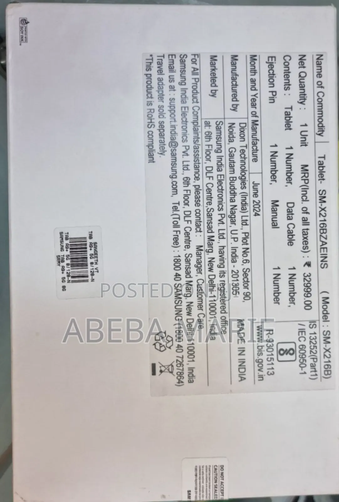 New Samsung Galaxy Tab A9+ 128 GB