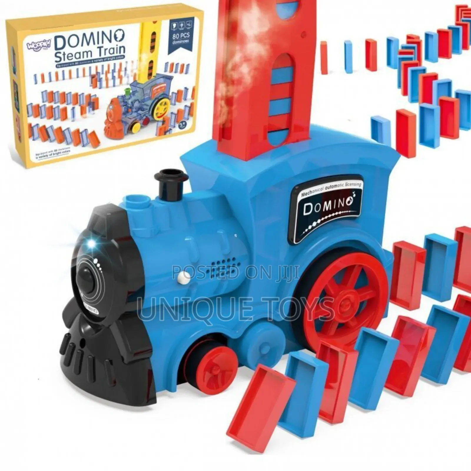 2-in-1 Domino - Steam Train, Woopie, 80 PCS Dominoes