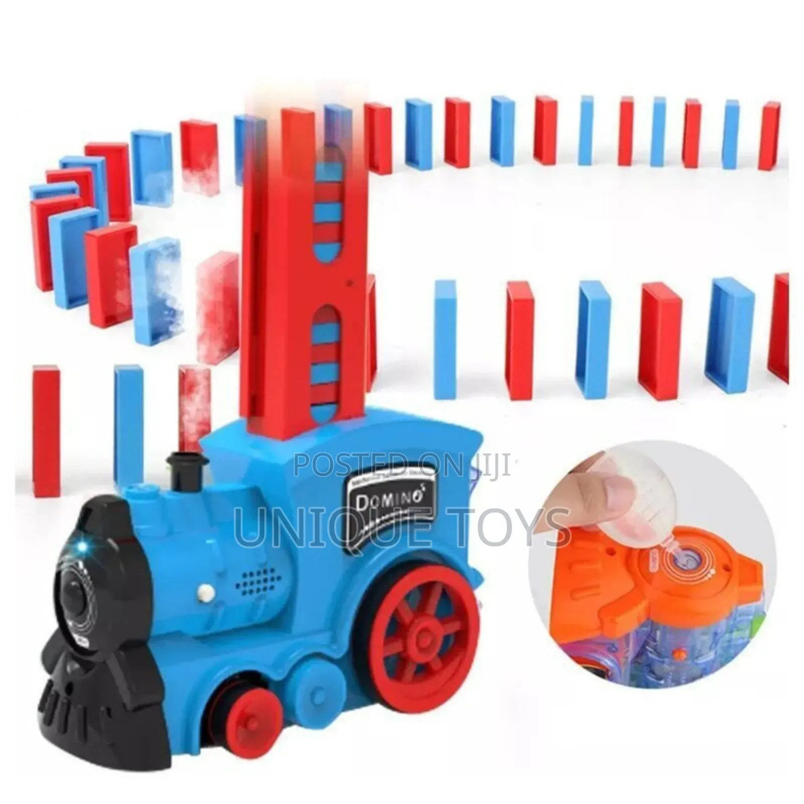 2-in-1 Domino - Steam Train, Woopie, 80 PCS Dominoes