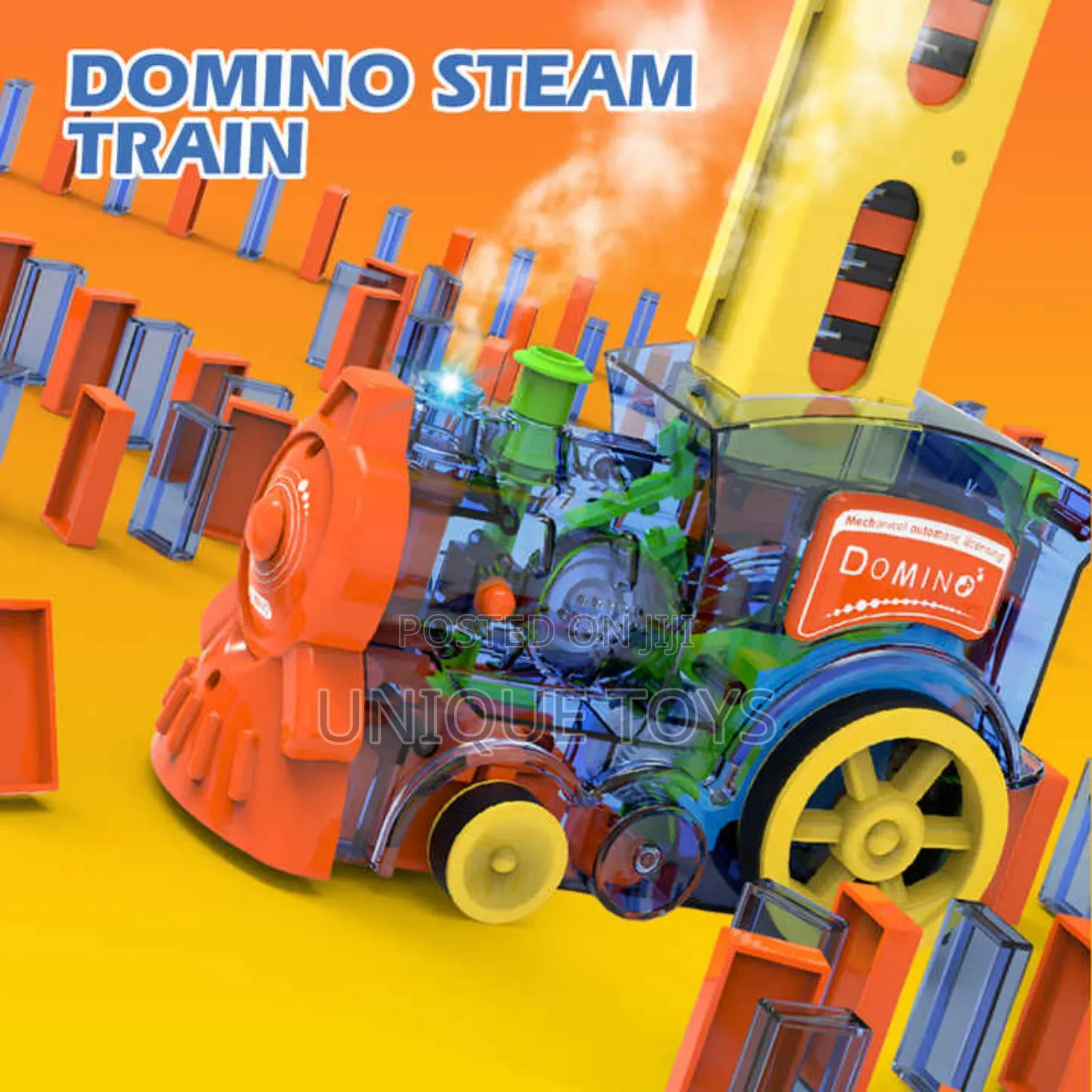 2-in-1 Domino - Steam Train, Woopie, 80 PCS Dominoes