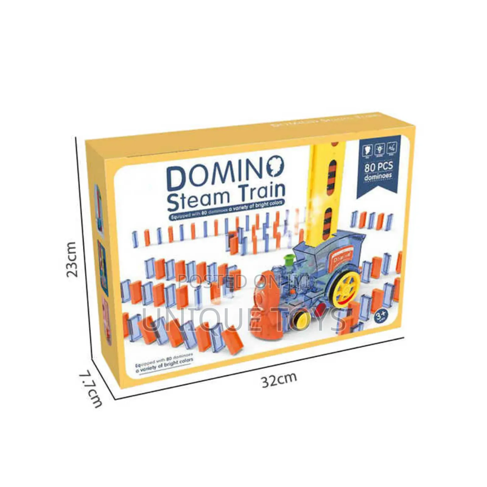 2-in-1 Domino - Steam Train, Woopie, 80 PCS Dominoes