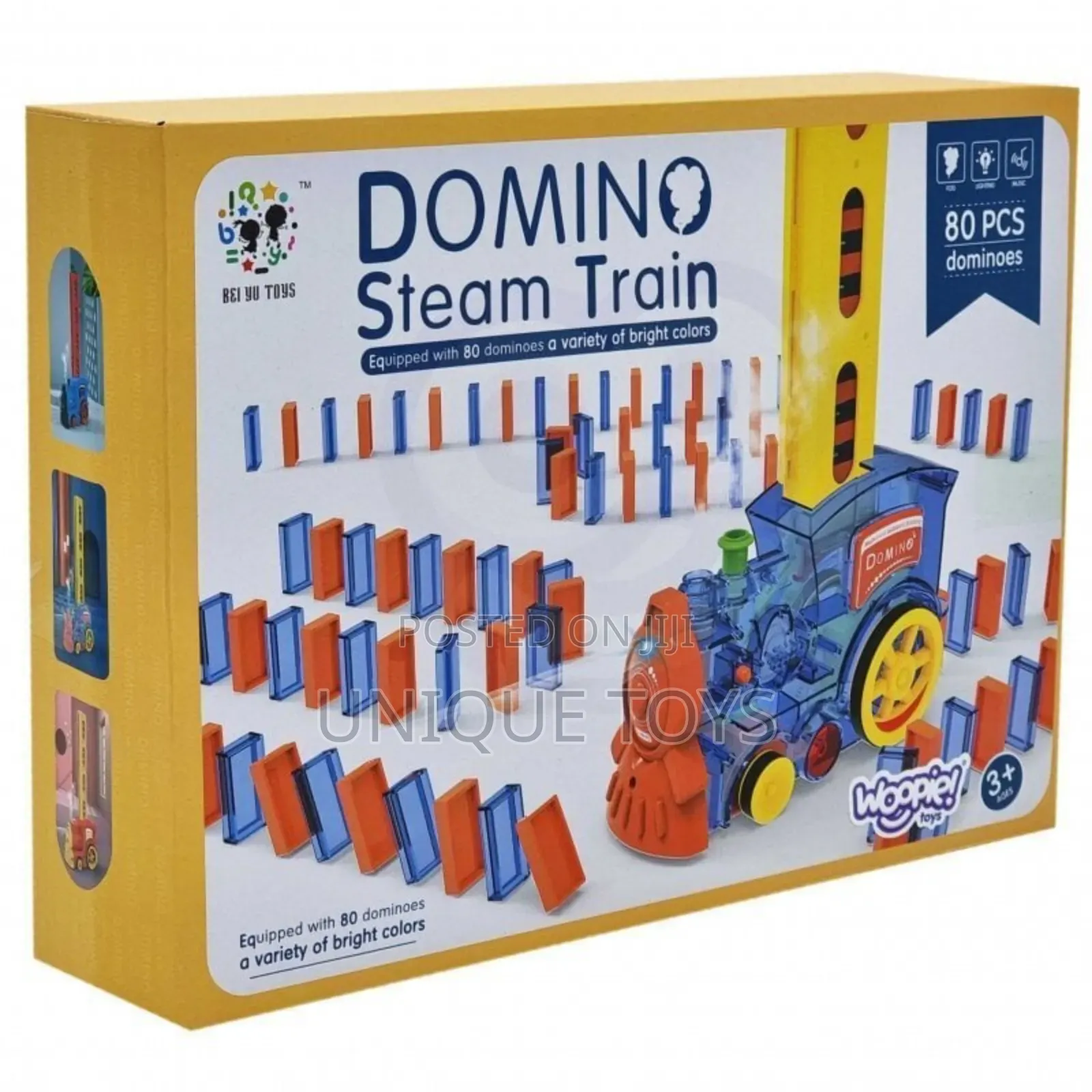 2-in-1 Domino - Steam Train, Woopie, 80 PCS Dominoes