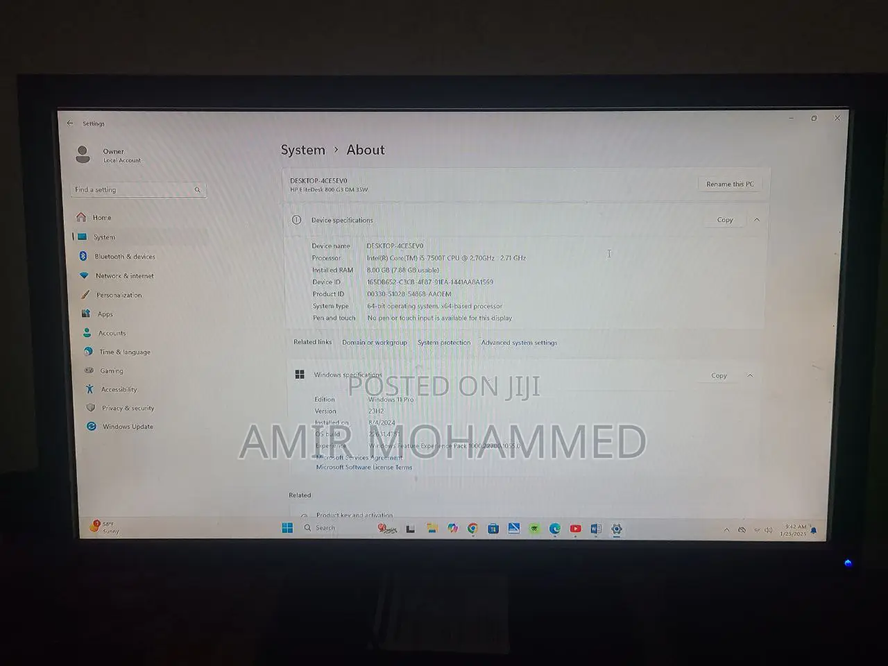 New Desktop Computer HP EliteDesk 800 G3 8GB Intel Core I5 SSD 250GB