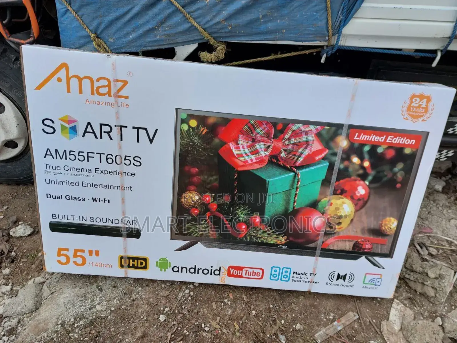 Amaz 55 Inch Smart Double Glass TV