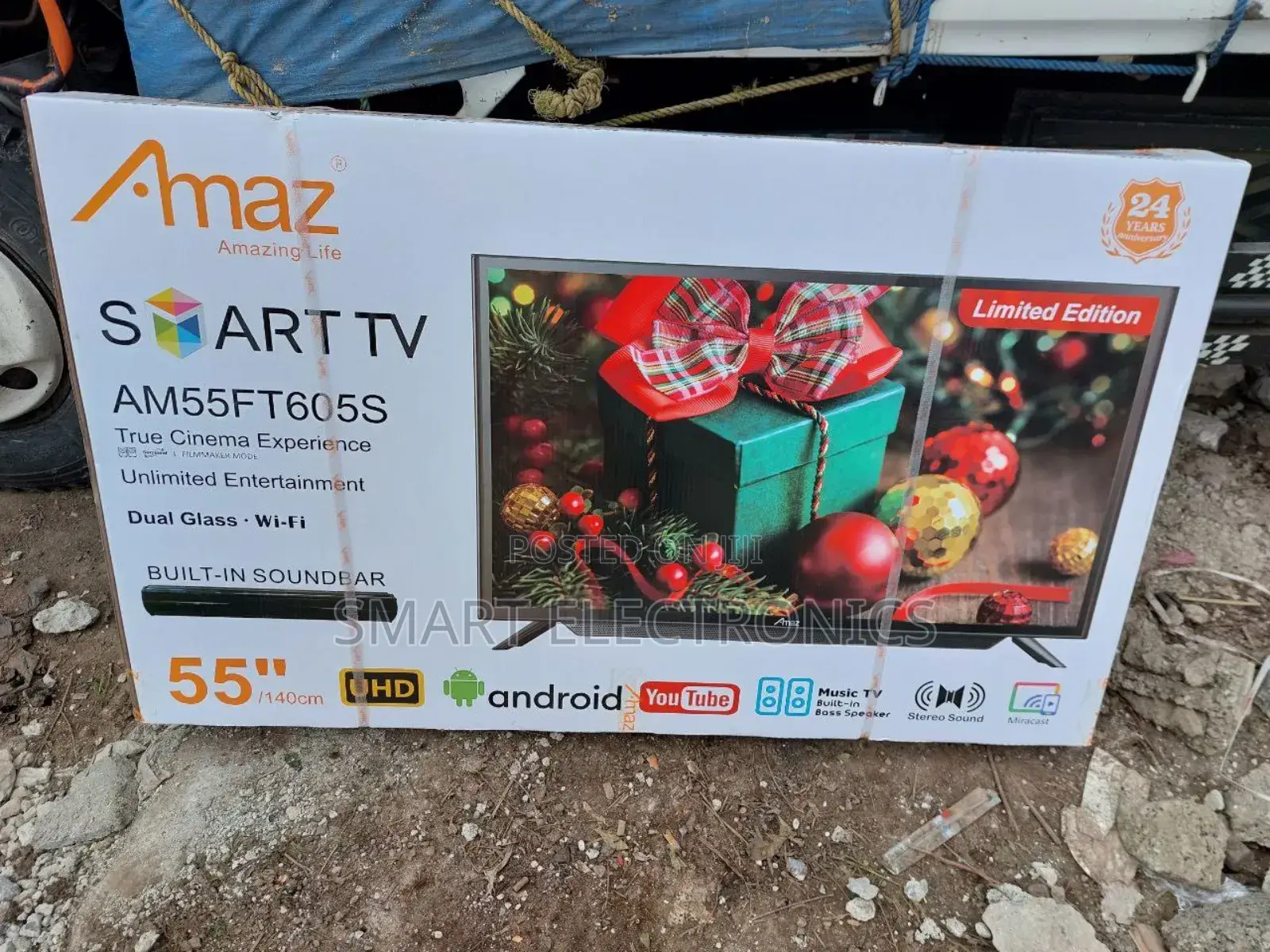 Amaz 55 Inch Smart Double Glass TV