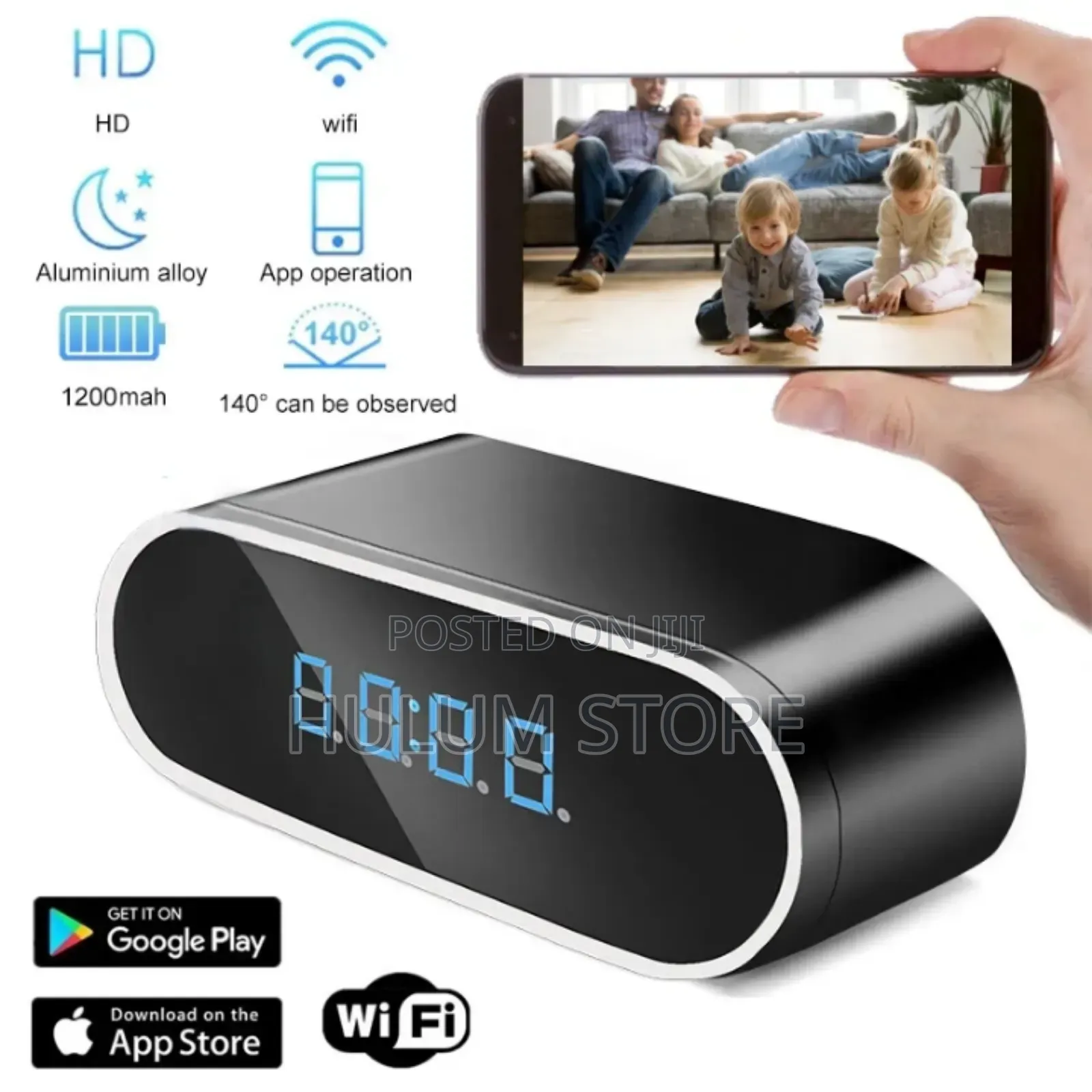 HD WIFI Clock Camera Is a 1080p Wifi Alarm Clock