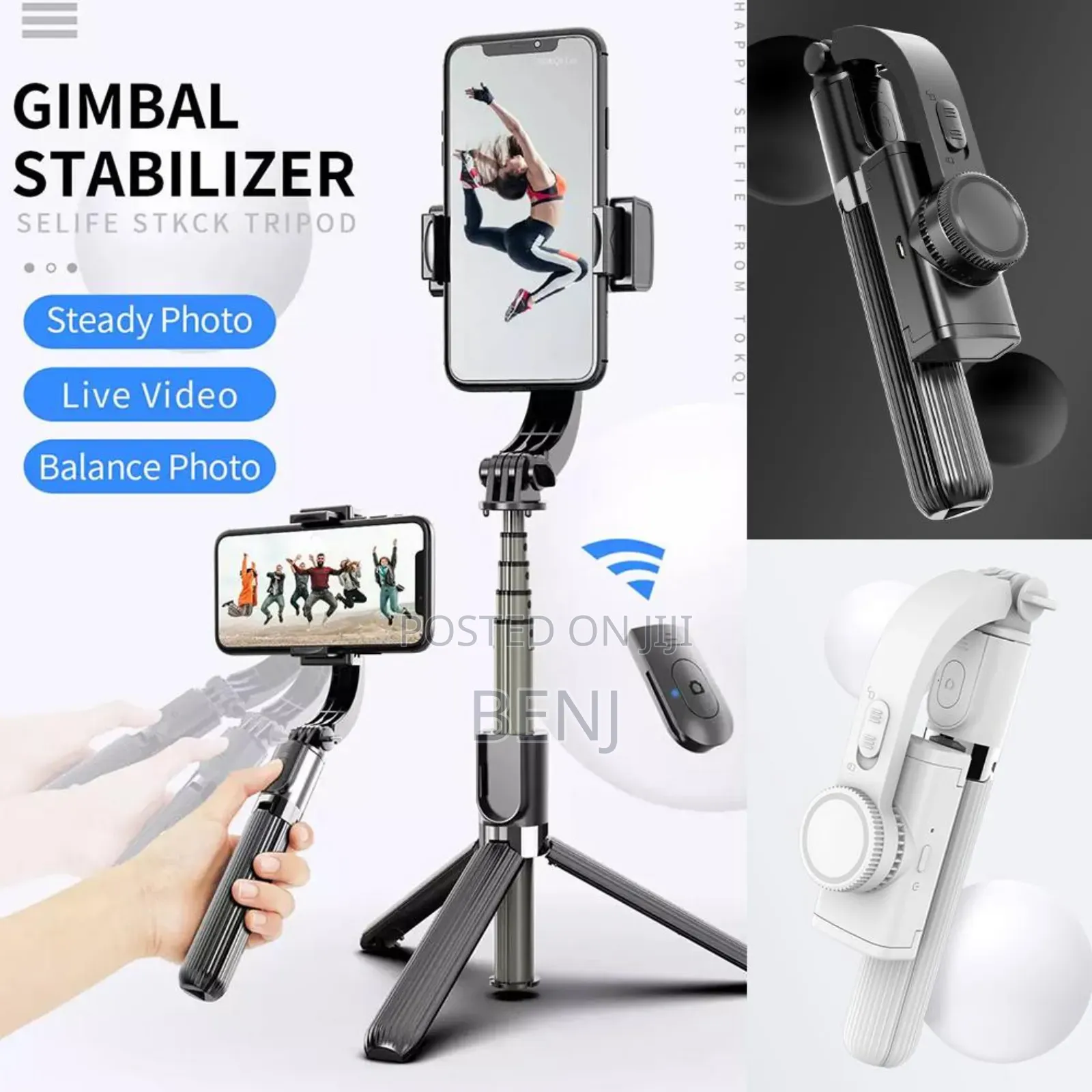 L08 Phone Gimbal | Stabilizer Selfie Stick Tripod 3 in 1