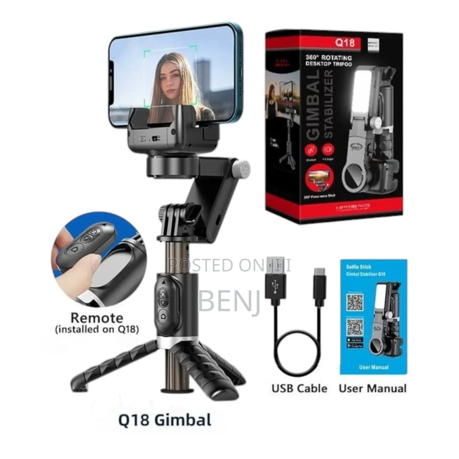 Q18 Intelligent Tracking Gimbal | Stabilizer Selfie Stick