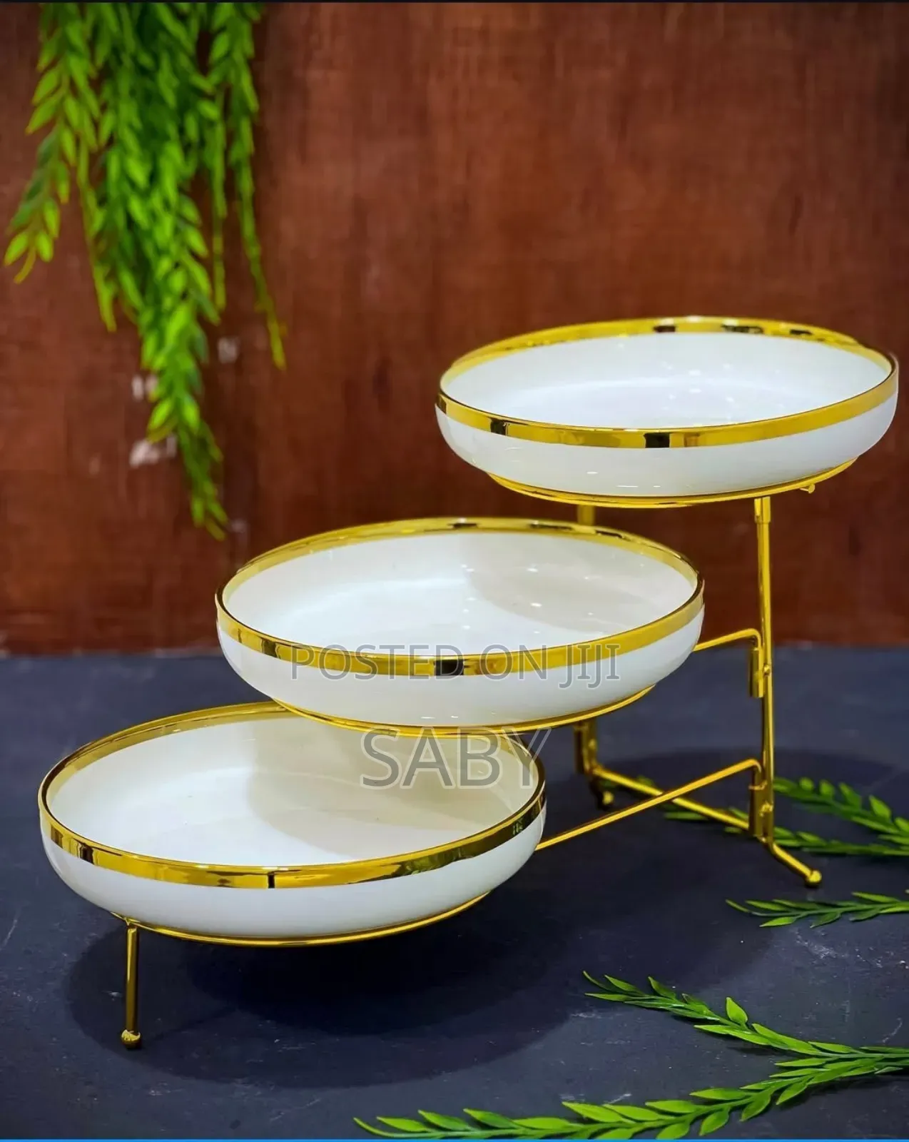 Metal Frame Three Tier Cookies And Cup Cake Stand