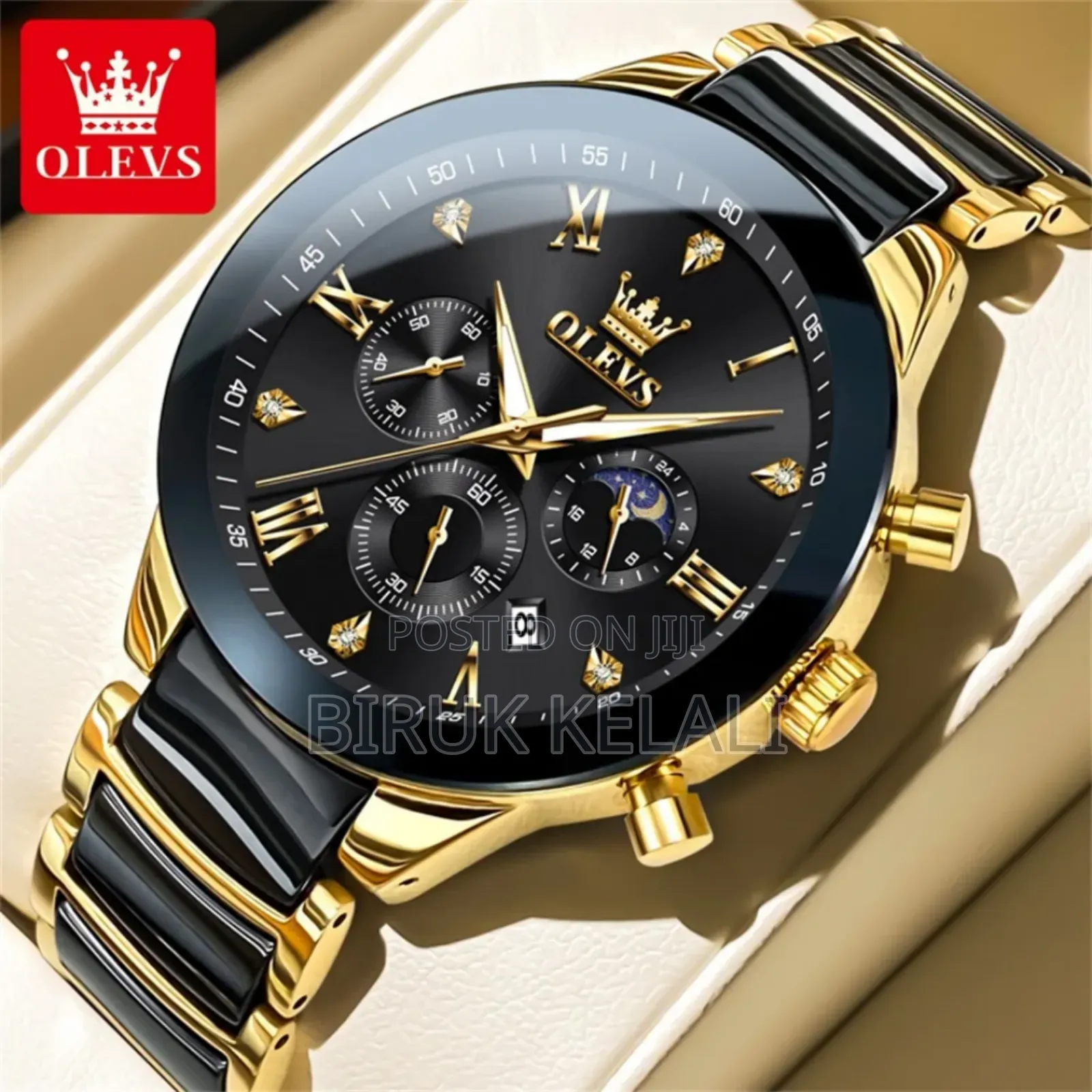 OLIVES Ceramic Chain Chronograph Active Watch