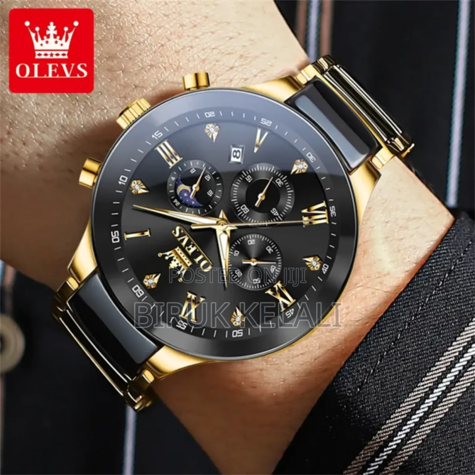 OLIVES Ceramic Chain Chronograph Active Watch