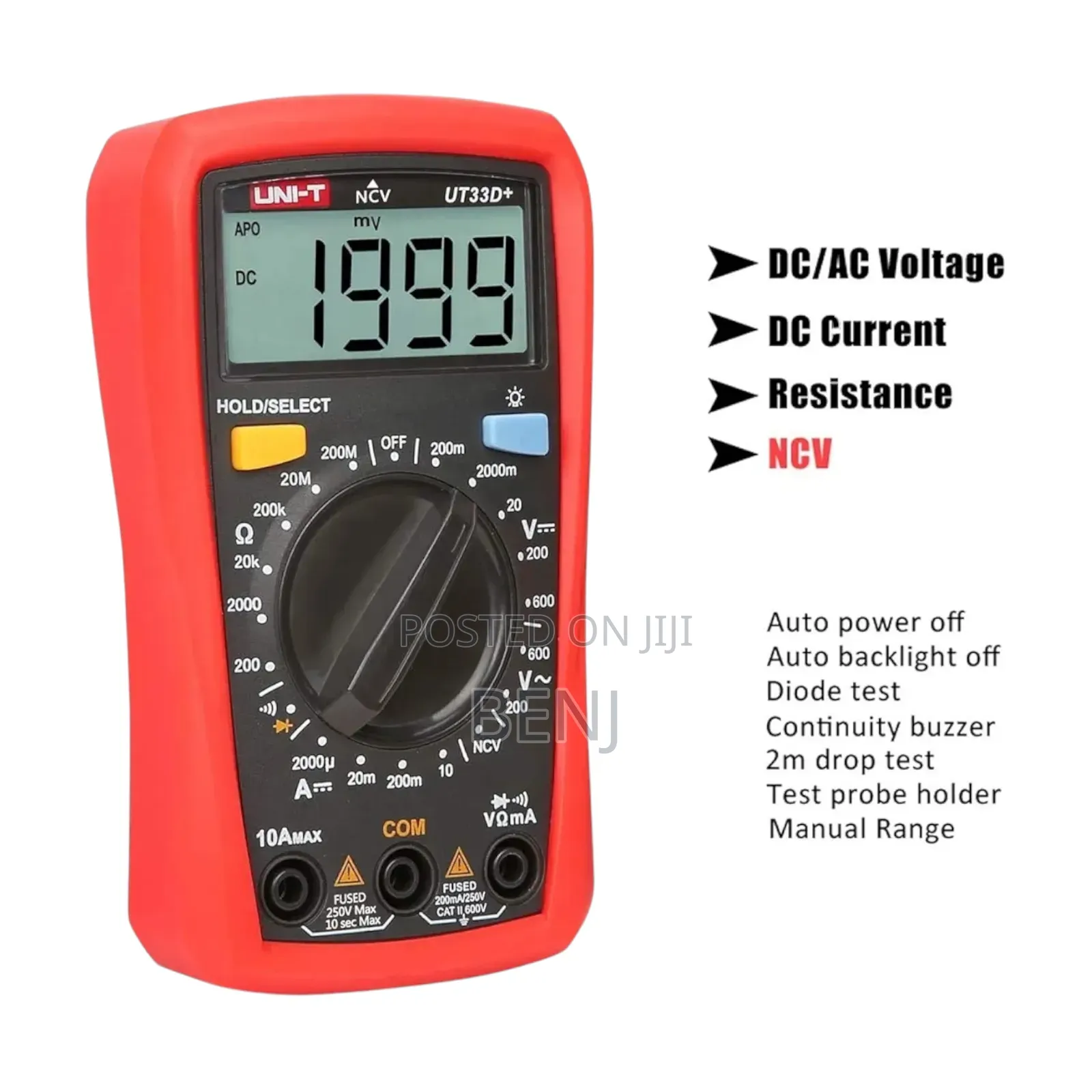 Uni-T Ut33d+ Digital Multimeter | True RMS | Electronics