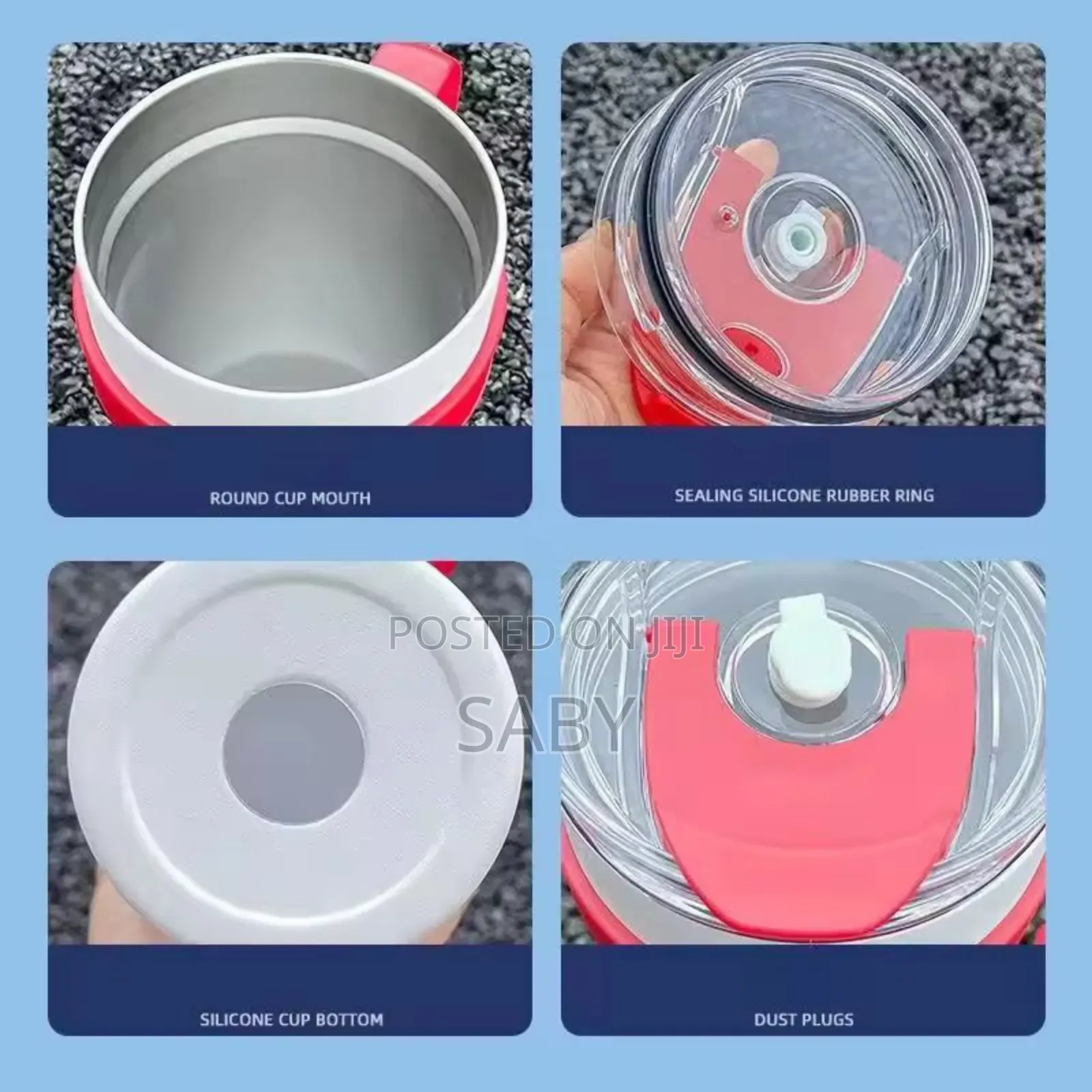 Double Layer Stainless Still Isolated Tumblers With Straw