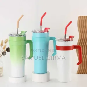 Photo - Double Layer Stainless Tumblers With Straw (Travel Cup)