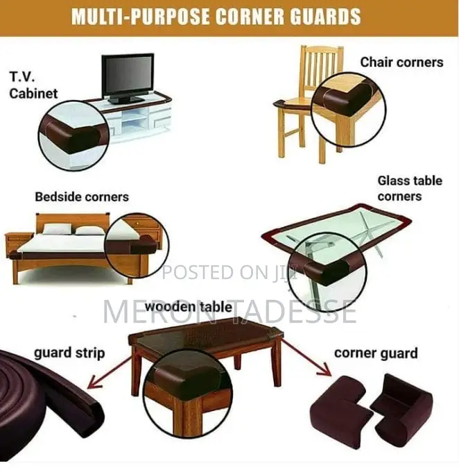 ልጆች ጠርዝ ጋር ሲጋጩ እንዳይጎዳው የጠርዝ መከላከያ Babyproof Corner Protector