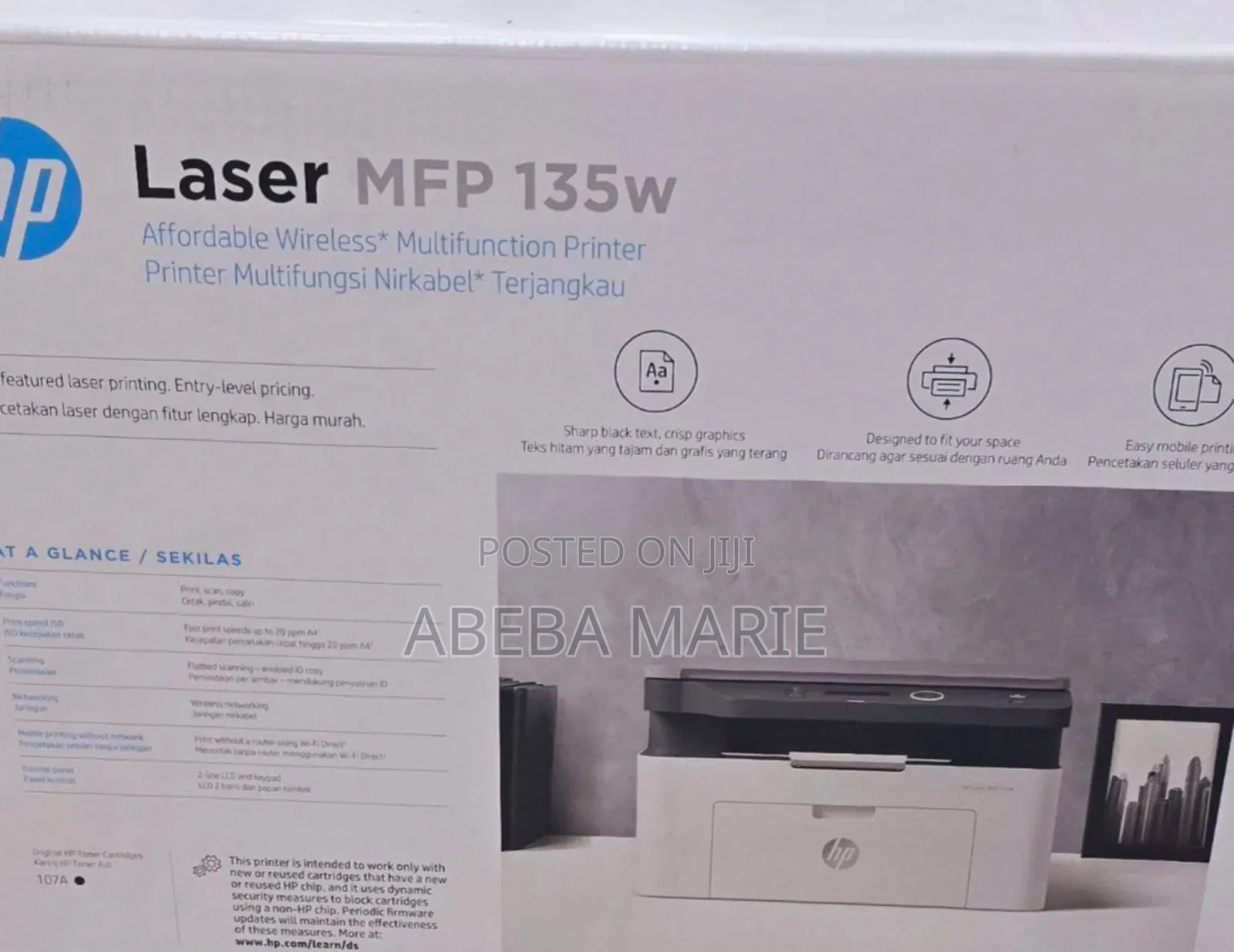 New Arrival Printer 1/ Hp Laser MFP 135w Print ,Scan,Copy