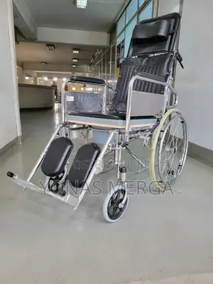 Toilet Wheelchair፭頃waterproof PU Fabric+ዊልቼር你፸wheelchair