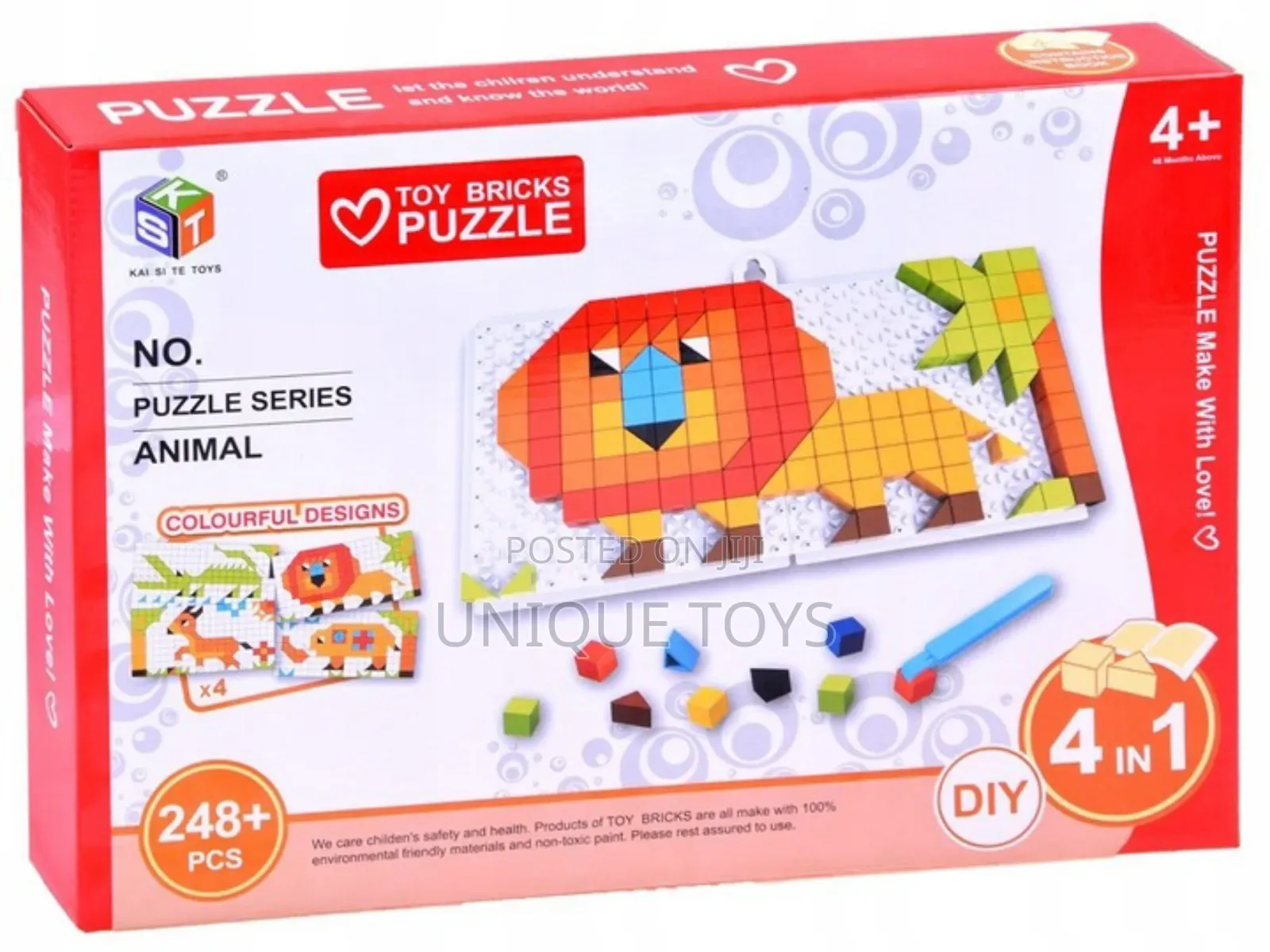 Mosaic Geometrical Puzzle Blocks Montessori Set, 248 PCS