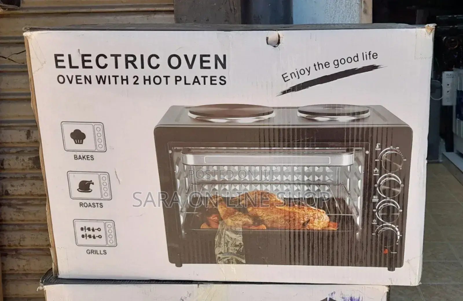 Electric Mini Oven With 2 Hot Plates – Brand New