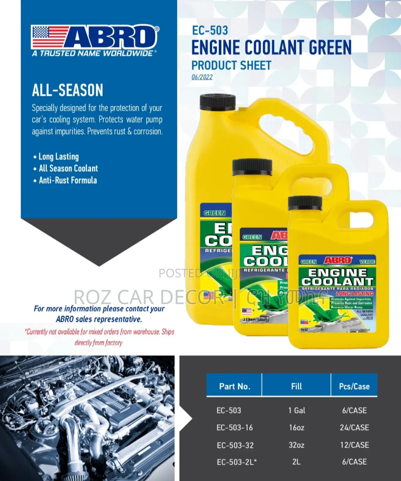 Abro Engine Coolant for Car