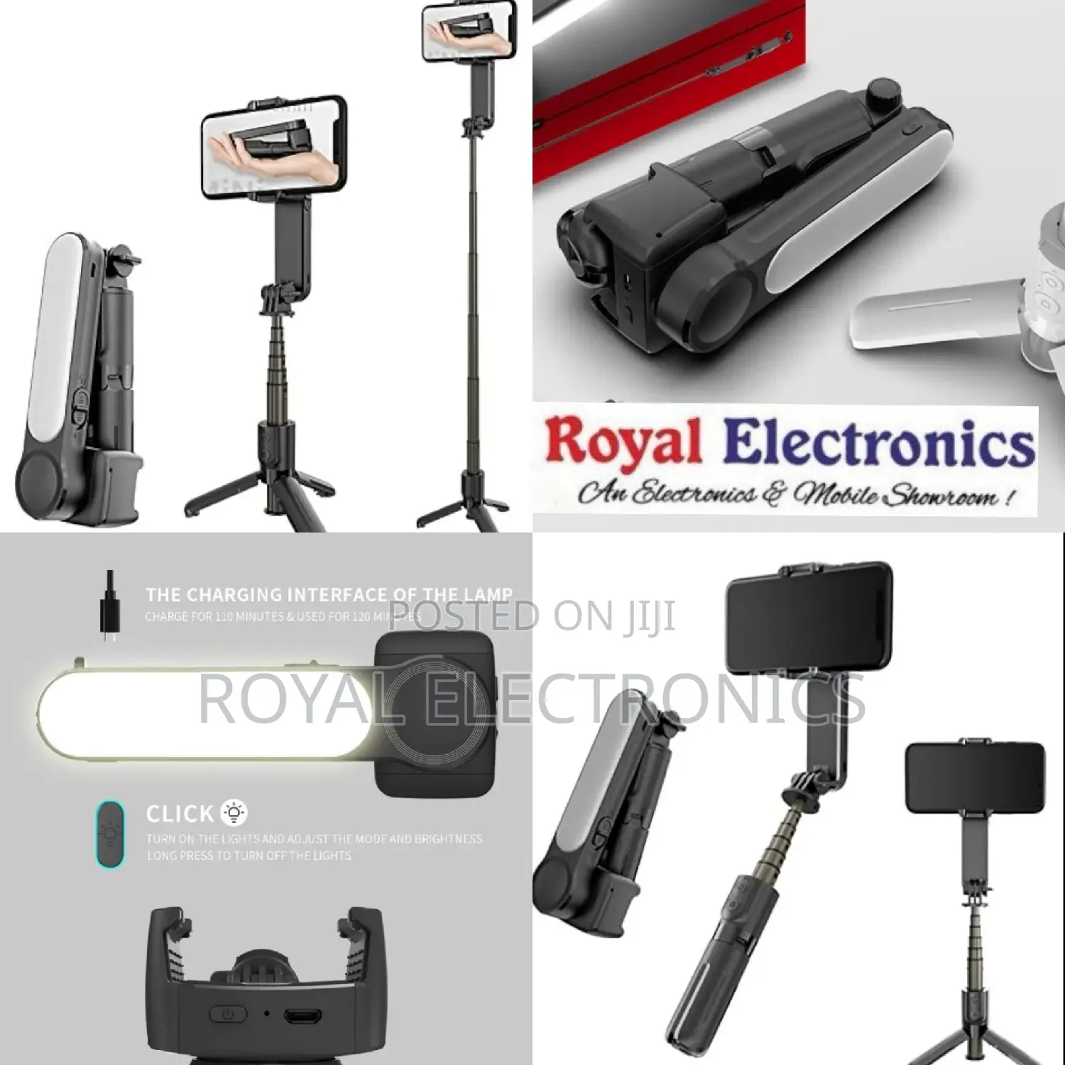 4 በ 1 የያዘ Gimbal + Tripod + Fill Light + Telescopic Pole