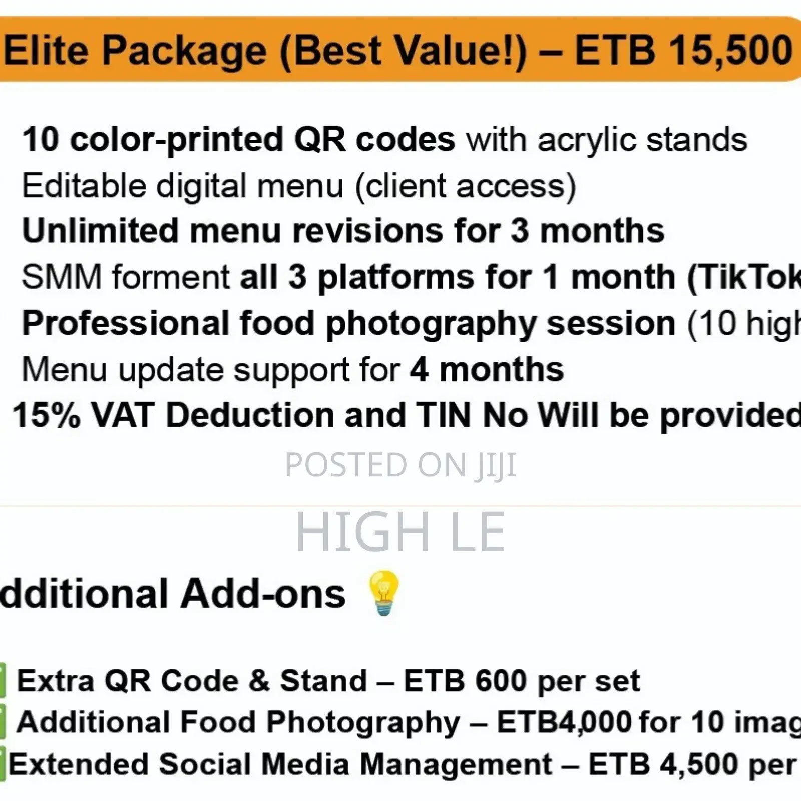 QR Menu With 10 Stands