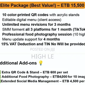 QR Menu With 10 Stands