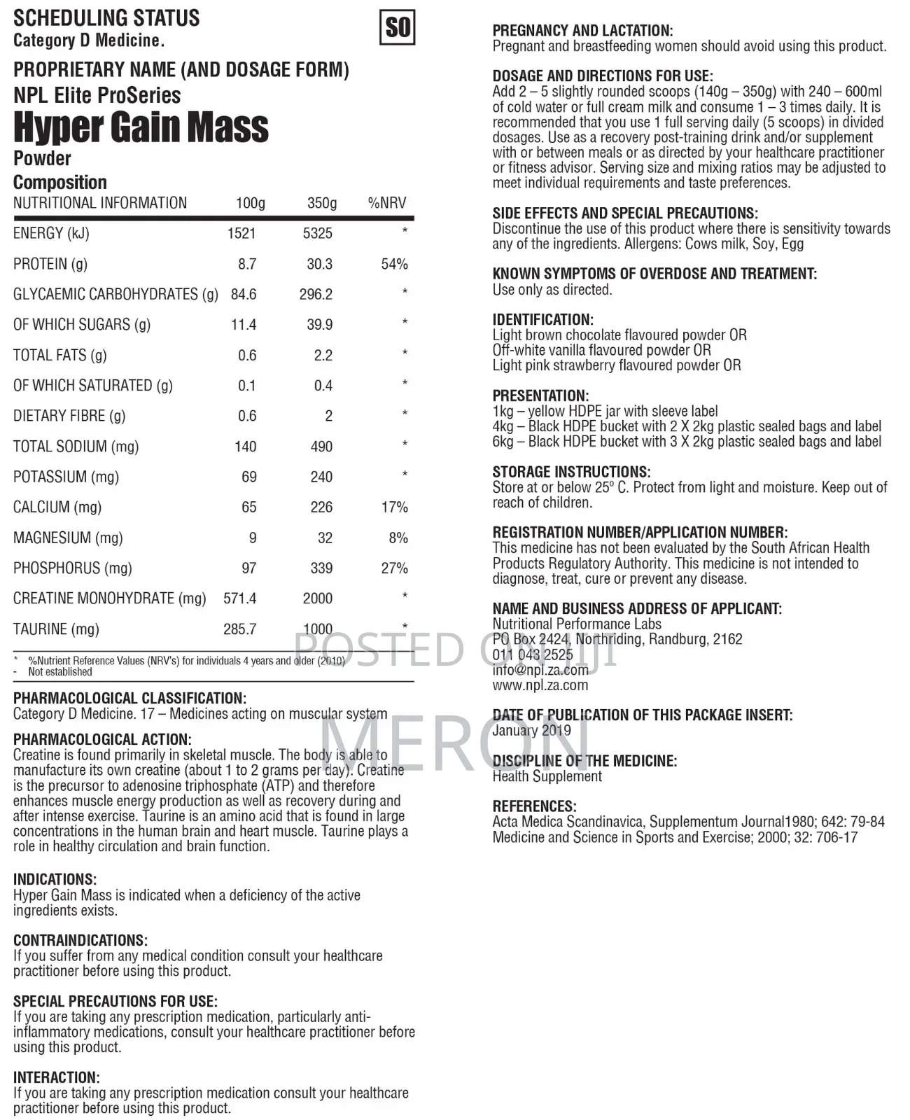 NPL Hyper Gain Mass