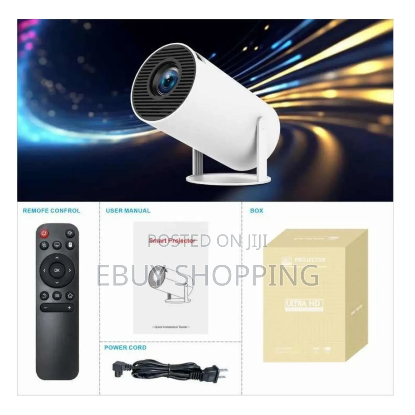 **Smart Mini Projector – Wireless Casting, Built-in Speaker,