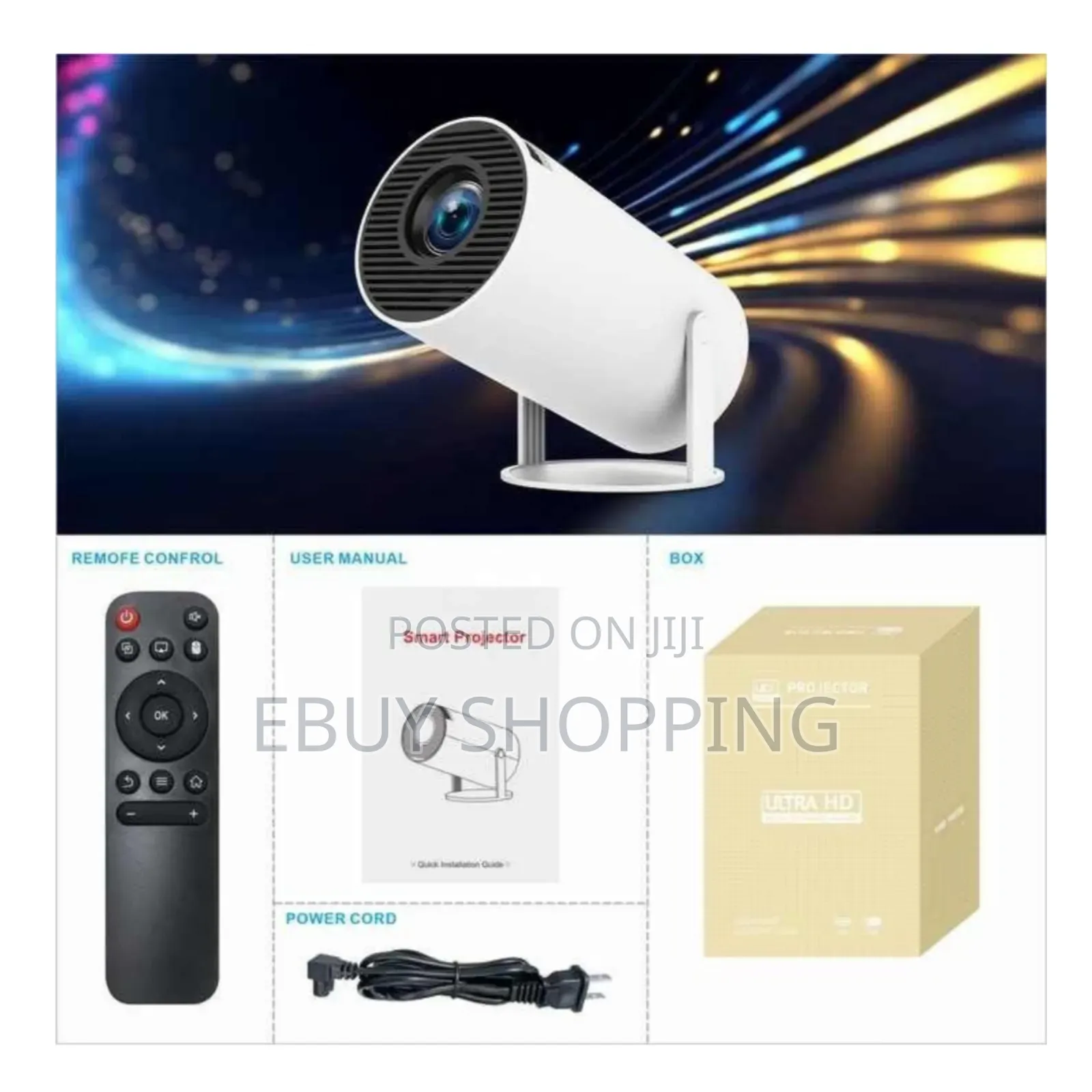 Home Theater Projector–140" Display, Android Os, Hdmi Usb